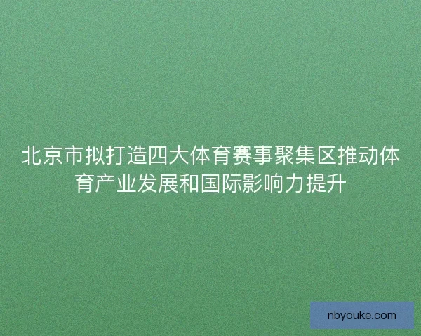 北京市拟打造四大体育赛事聚集区推动体育产业发展和国际影响力提升 北京市拟打造四大体育赛事聚集区推动体育产业发展和国际影响力提升