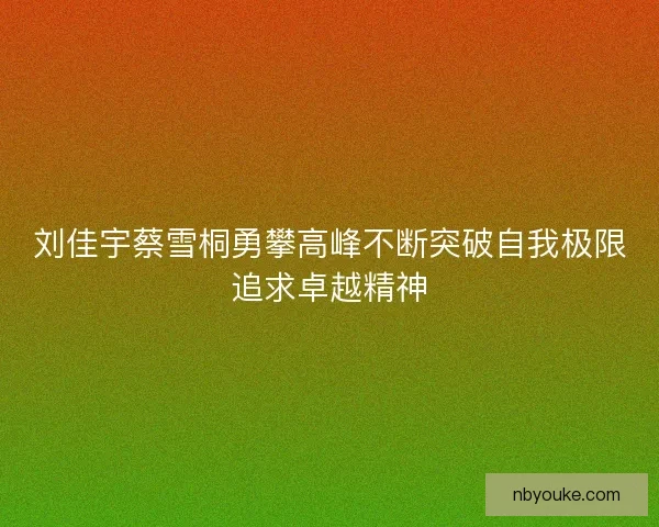 刘佳宇蔡雪桐勇攀高峰不断突破自我极限追求卓越精神