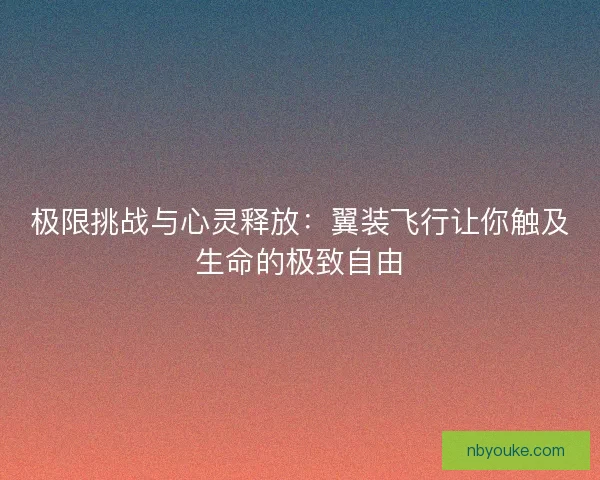极限挑战与心灵释放：翼装飞行让你触及生命的极致自由