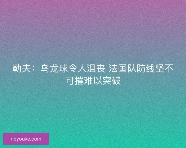 勒夫:乌龙球令人沮丧 法国队防线坚不可摧难以突破 勒夫:乌龙球令人沮丧 法国队防线坚不可摧难以突破